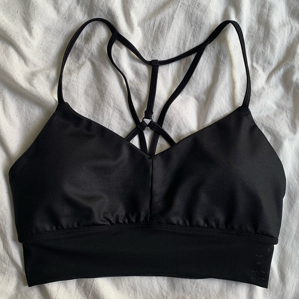 Alo yoga black mesh sports bra - size s